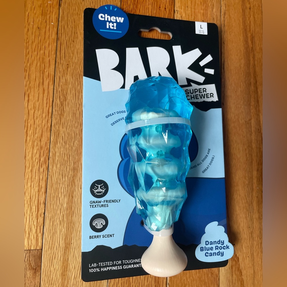 Bark Super Chewer Dandy Blue Rock Candy Dog Toy
